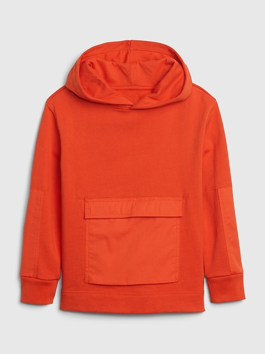 Image number 1 showing, Kids Woven Trim Hoodie