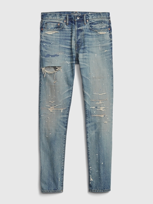 Image number 6 showing, 1969 Destructed Slim Taper Selvedge Jeans