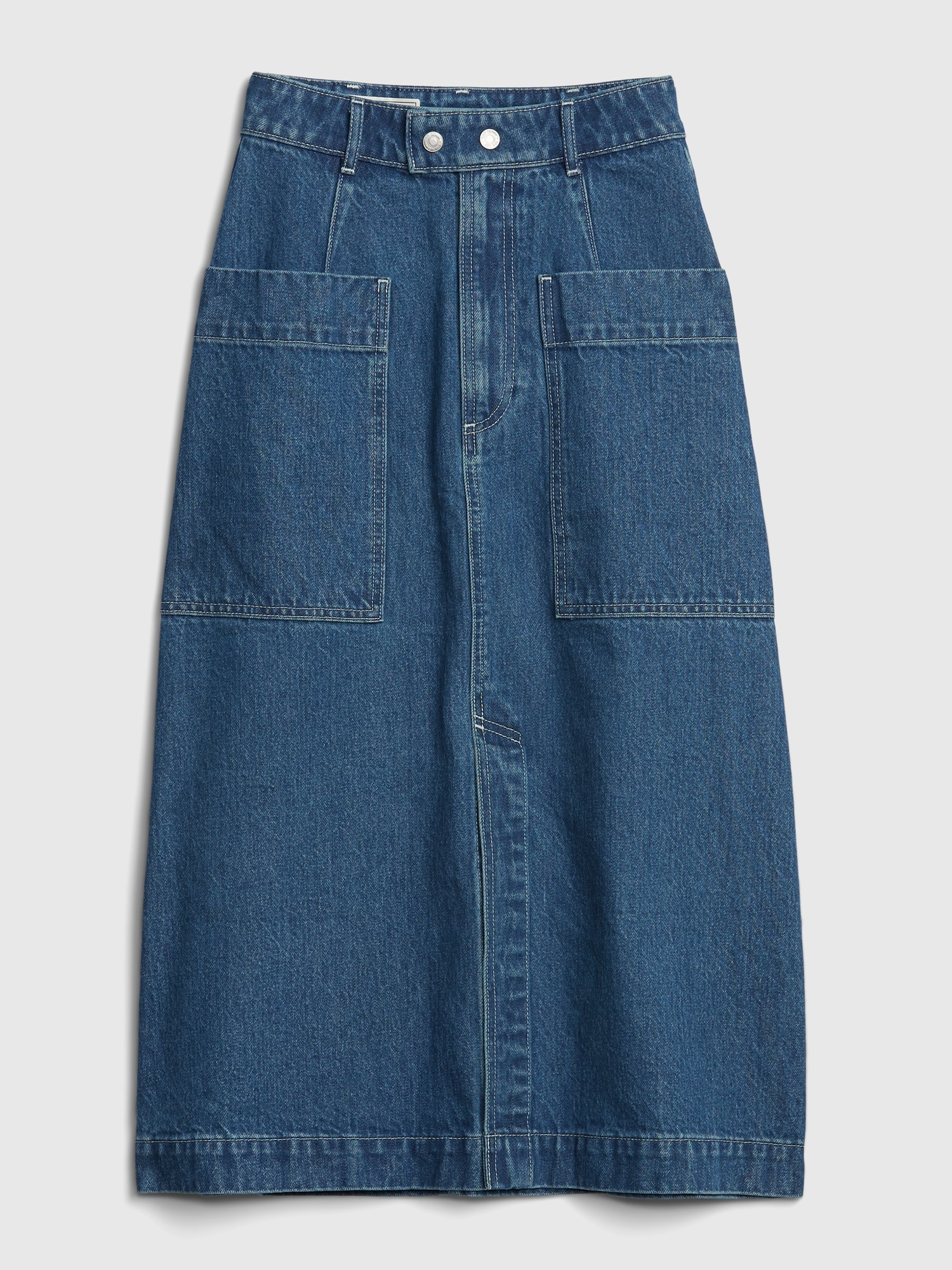 gap denim midi skirt