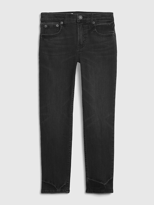 1 of 8 showing, with the color black wash of product Kids High Rise Pencil Ankle Jeans with Stretch