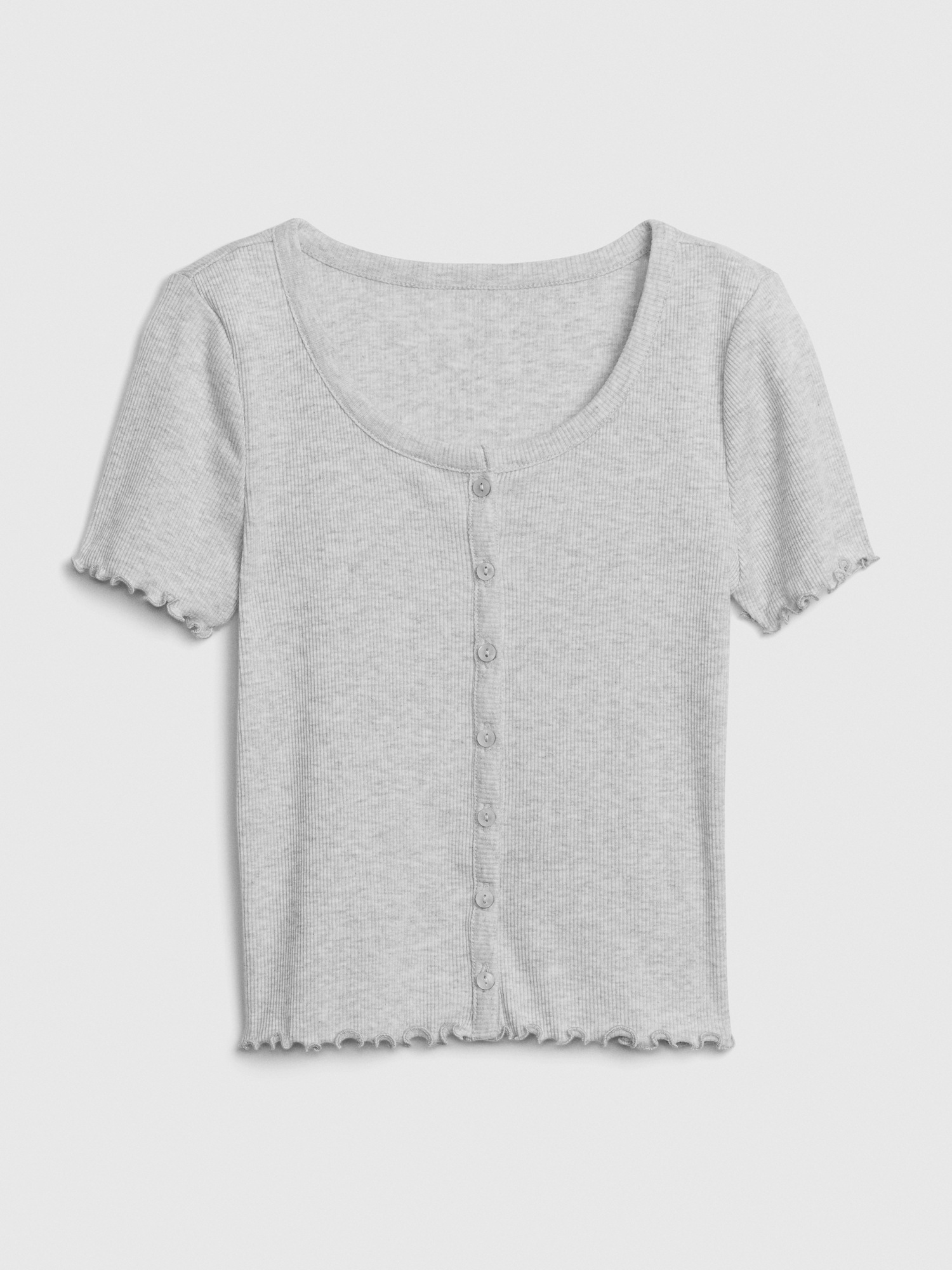 Teen Shrunken Ribbed Knit T-Shirt | Gap