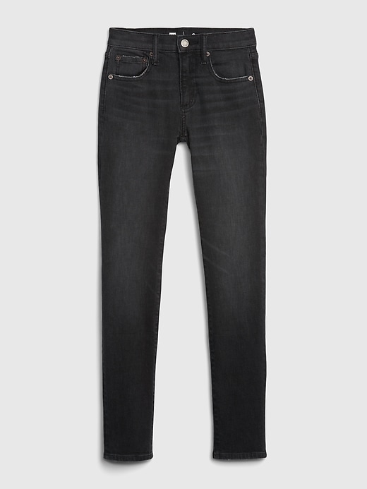 2 of 8 showing, with the color black wash of product Teen Stacked Ankle Skinny Jeans with Washwell™