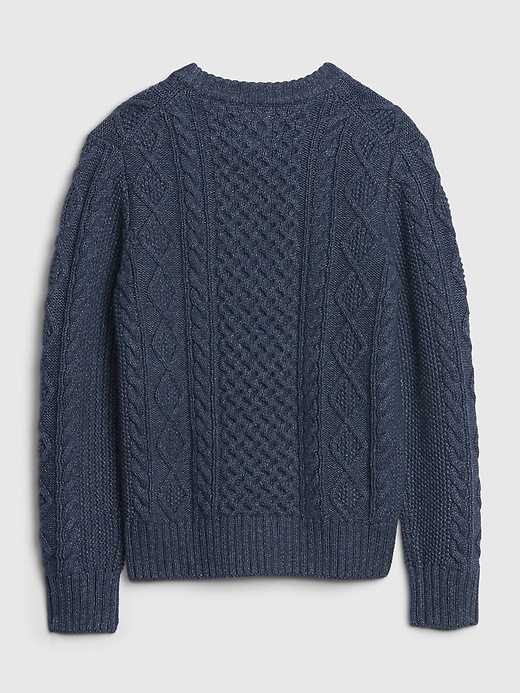 Image number 3 showing, Kids Cable Knit Crewneck Sweater