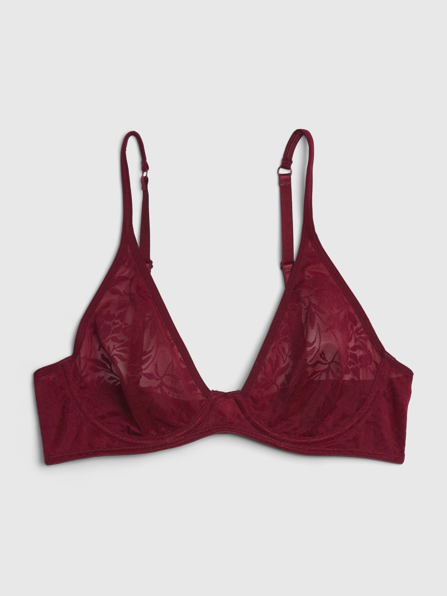 Bare The Push-Up Without Padding Bra 32DD, Maroon Banner