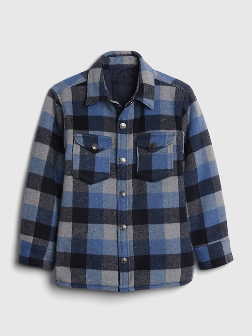 2 of 8 showing, with the color blue plaid of product Teen Plaid Shirt Jacket