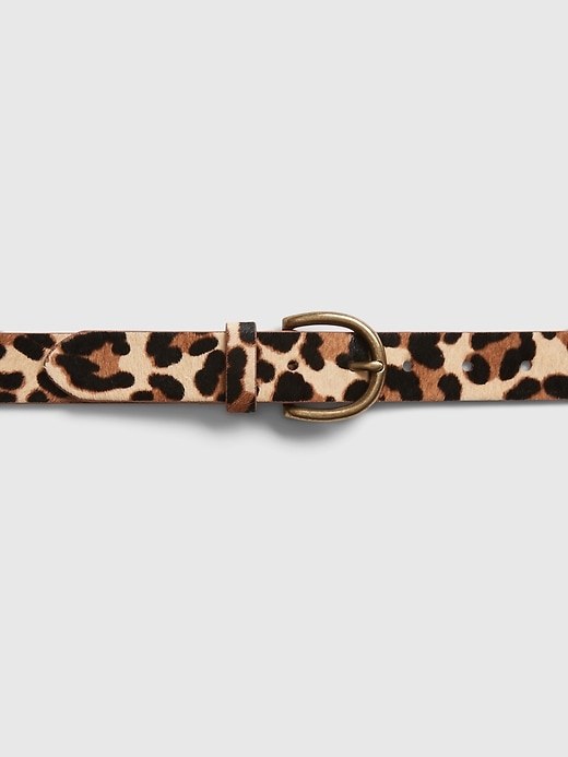 2 of 8 showing, with the color leopard print of product Calf Hair Harness Belt