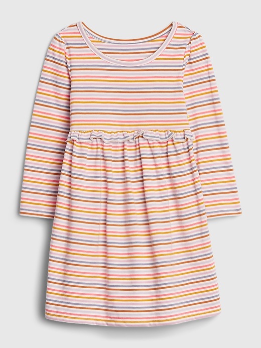 1 of 8 showing, with the color multi stripe of product Toddler Ruffle Waist Dress