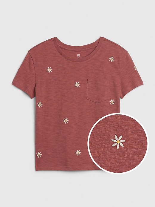 1 of 8 showing, with the color cosmetic pink of product Kids Print Pocket T-Shirt
