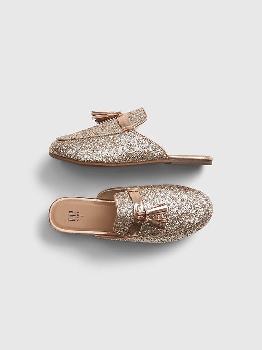 1 of 8 showing, with the color rose gold of product Kids Glitter Slip-Ons