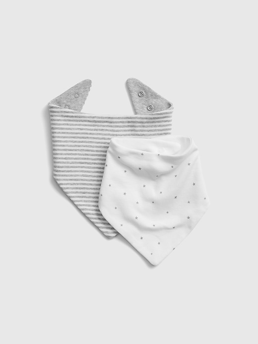 1 of 8 showing, with the color light heather gray of product Baby First Favorite Bandana Bib (2-Pack)