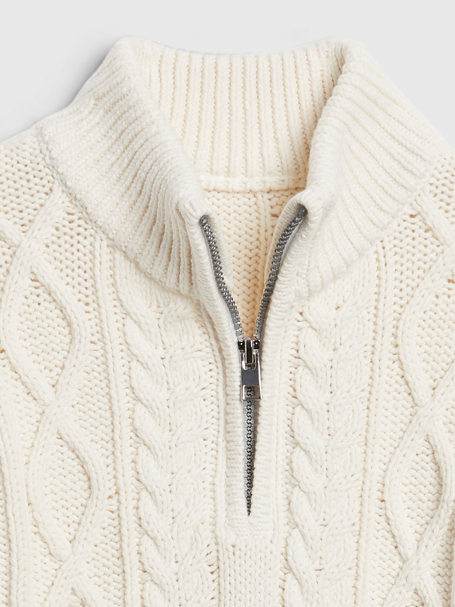 cable knit zipper cardigan