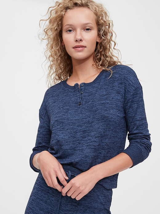 View large product image 1 of 1. Adult Softspun Henley Top