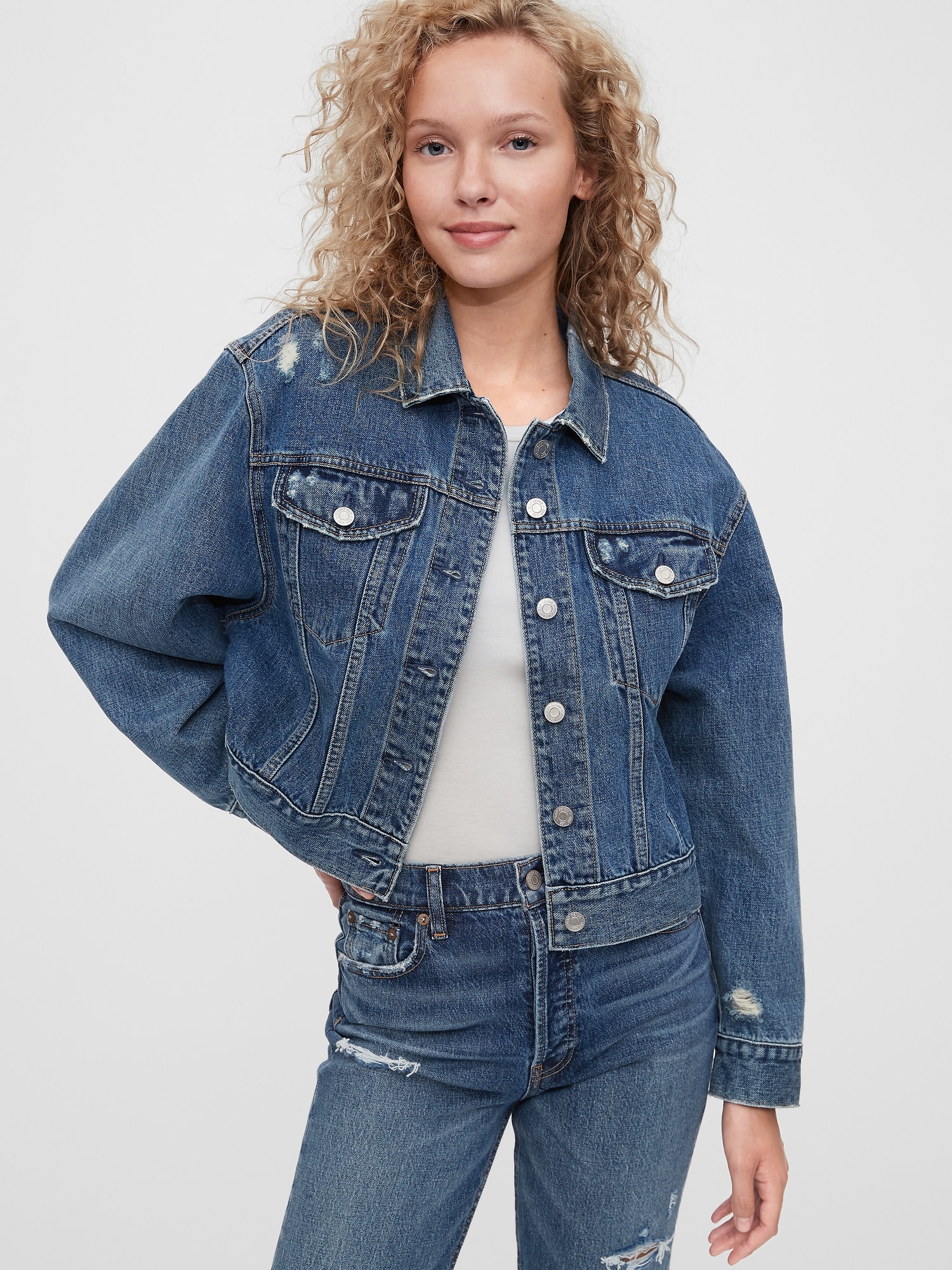 gap distressed denim jacket