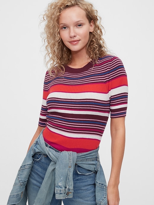 Image number 1 showing, Ribbed Elbow Sleeve Sweater