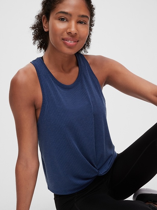 View large product image 1 of 1. GapFit Twist-Front Tank Top