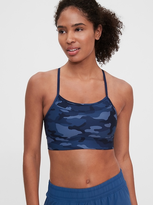 Image number 1 showing, GapFit Low Impact Racerback Blackout Sports Bra