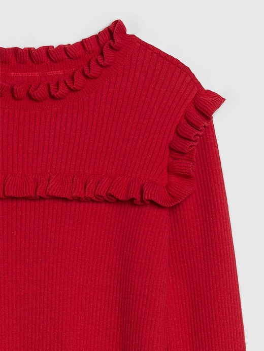 Image number 4 showing, Kids Ruffle Ribbed Knit Dress