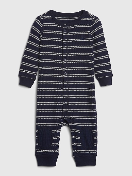 Image number 1 showing, Baby Waffle Stripe One-Piece
