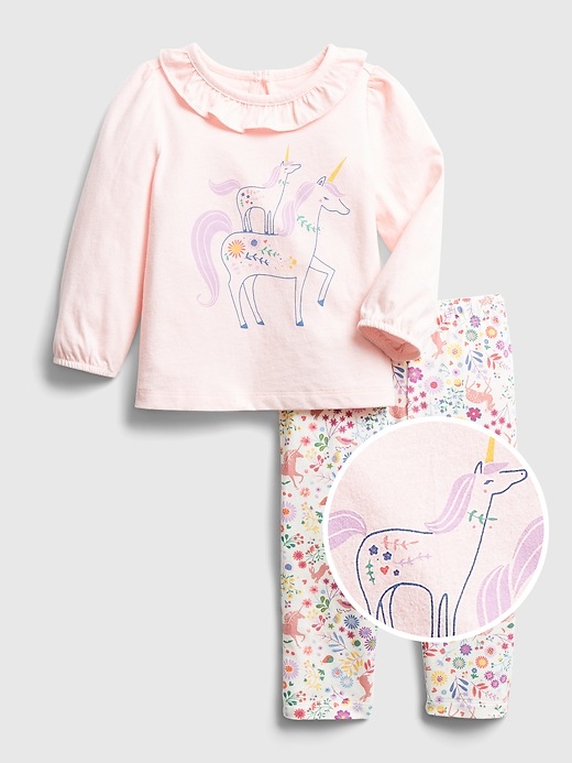 Image number 1 showing, Baby Mix and Match Unicorn Outfit Set