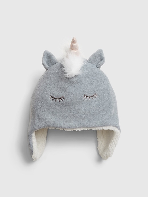 View large product image 1 of 1. Toddler Unicorn Trapper Hat