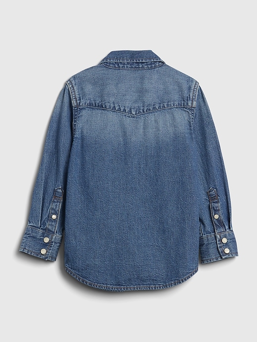 2 of 8 showing, with the color medium wash of product Toddler Denim Western Shirt