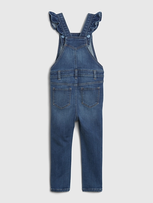 Toddler Denim Ruffle Skinny Overalls with Washwell&#153
