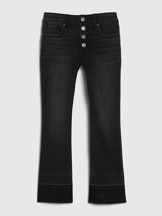 1 of 8 showing, with the color black wash of product Kids High-Rise Flare Cropped Jeans
