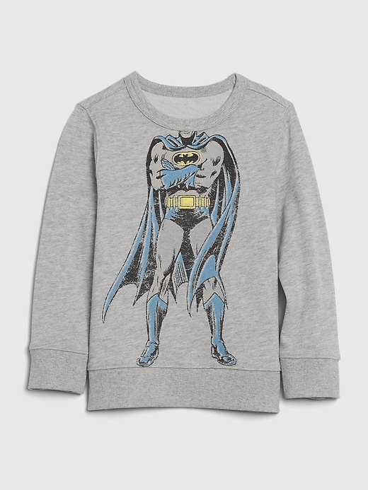 1 of 8 showing, with the color light heather grey of product babyGap &#124 DC™ Graphic Crewneck Sweatshirt
