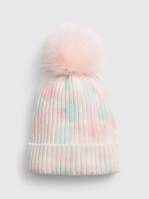 View large product image 1 of 1. Kids Tie-Dye Pom Hat