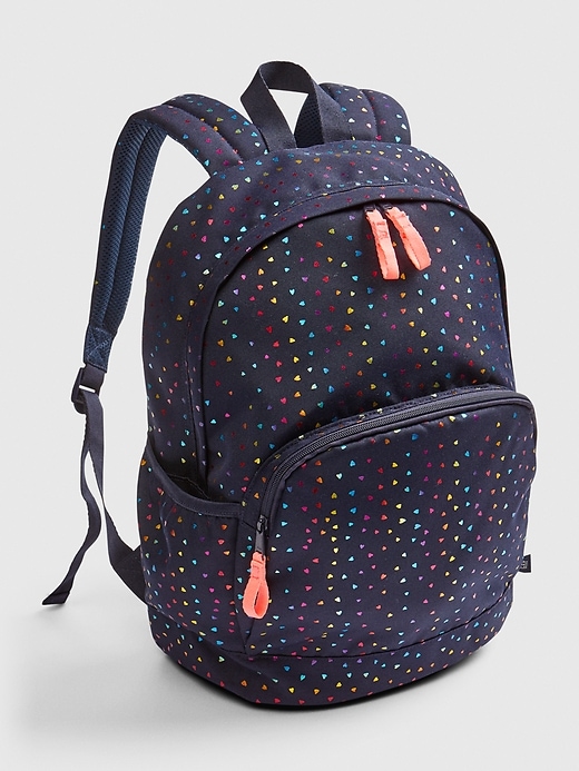 View large product image 1 of 1. Kids Heart Print Senior Backpack