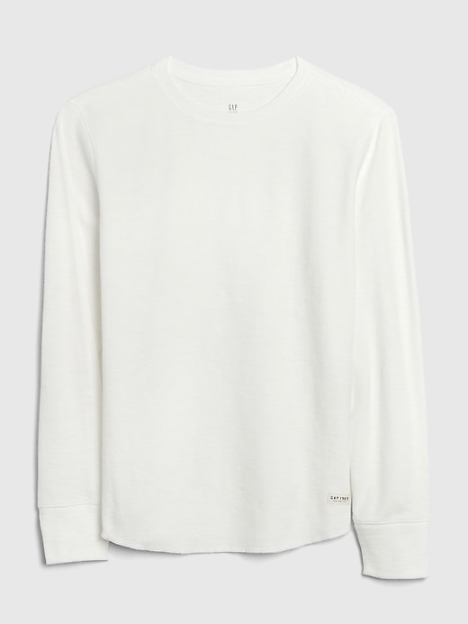 1 of 8 showing, with the color new off white of product Kids Waffle-Knit Slub Shirt