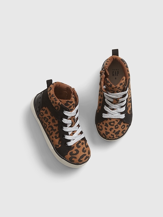 1 of 8 showing, with the color leopard print of product Toddler Leopard Print High-Tops