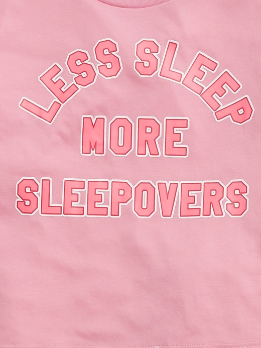 2 of 8 showing, with the color pink granite of product Kids Graphic Cropped PJ Set
