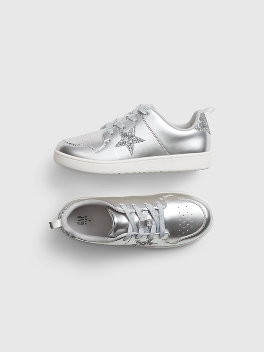 View large product image 1 of 1. Kids Silver Sneakers