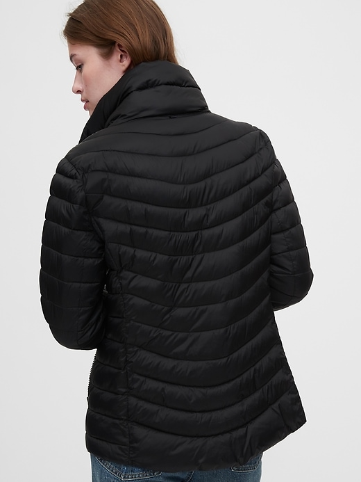 2 of 8 showing, with the color true black of product Upcycled Lightweight Puffer Jacket