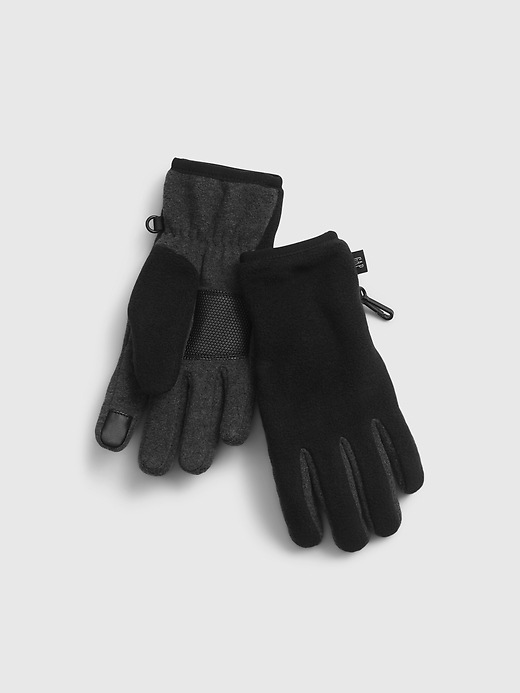 1 of 8 showing, with the color true black of product Kids Smartphone Gloves