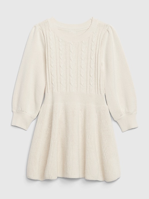 Image number 1 showing, Kids Cable Knit Flounce Dress