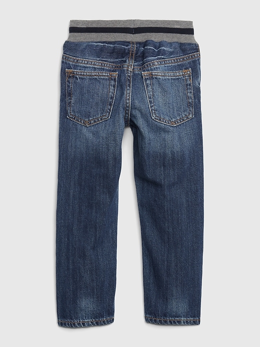 2 of 8 showing, with the color medium wash of product Toddler Pull-On Graphic Slim Jeans with Washwell™