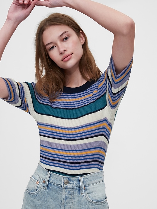 Image number 8 showing, Ribbed Elbow Sleeve Sweater
