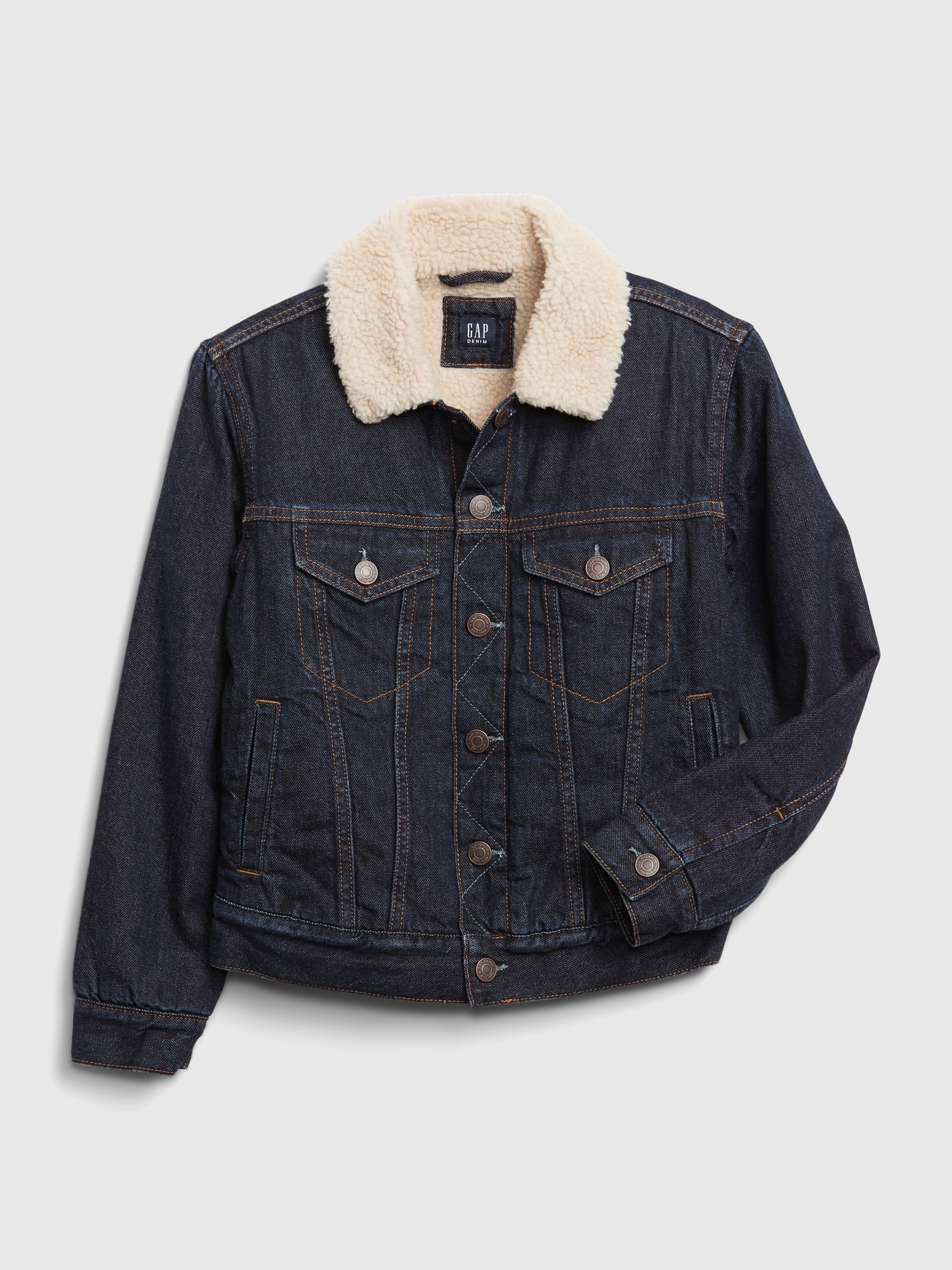 Kids Sherpa Lined Denim Jacket Gap