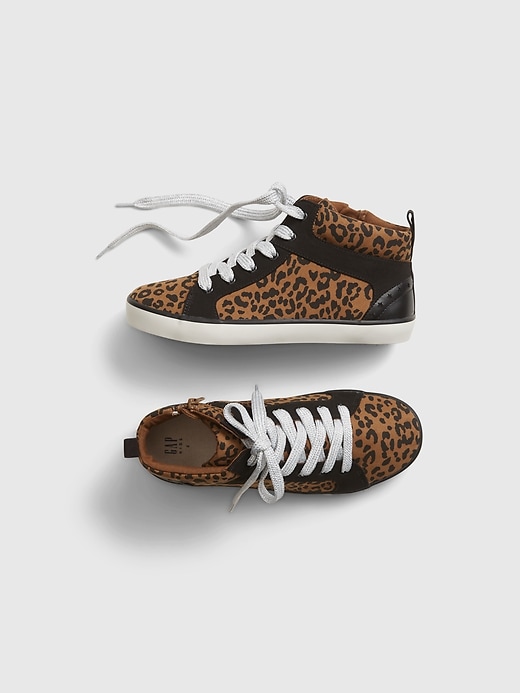 Image number 1 showing, Kids Leopard Print High-Tops