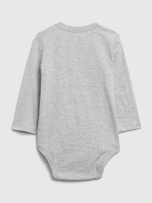 2 of 8 showing, with the color light heather gray of product babyGap &#124 Disney Mickey Mouse Graphic Bodysuit
