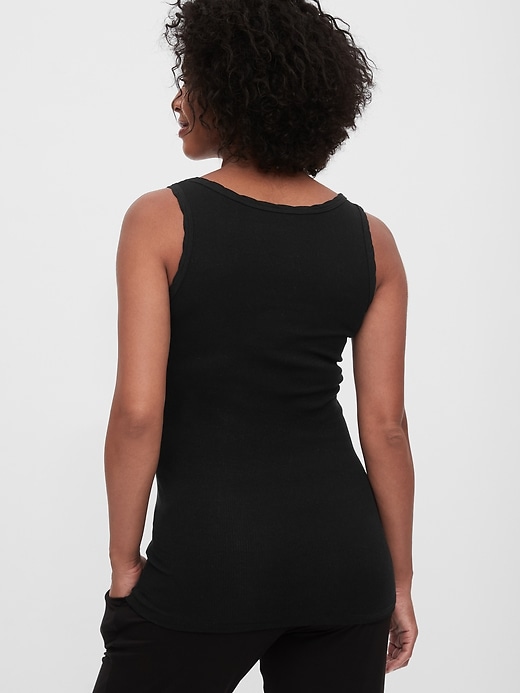2 of 8 showing, with the color true black of product Maternity Forever Favorite Tank Top