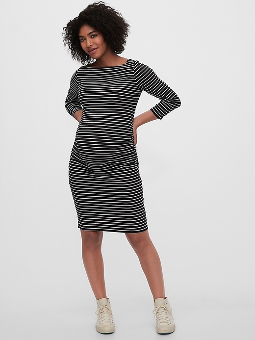 View large product image 1 of 1. Maternity Modern Boatneck Dress