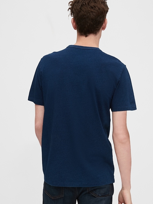 2 of 8 showing, with the color indigo print of product Slub Pocket T-Shirt