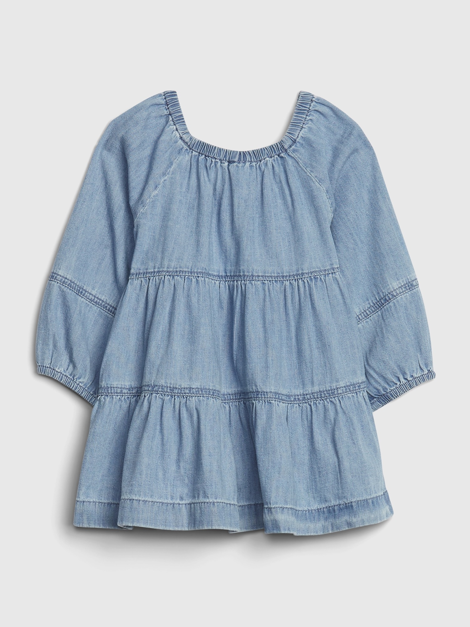 denim tiered dress