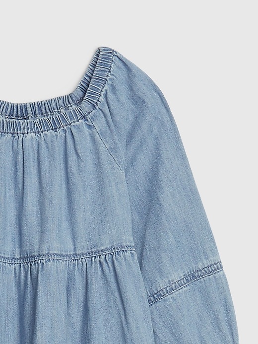Image number 3 showing, Baby Denim Tiered Dress
