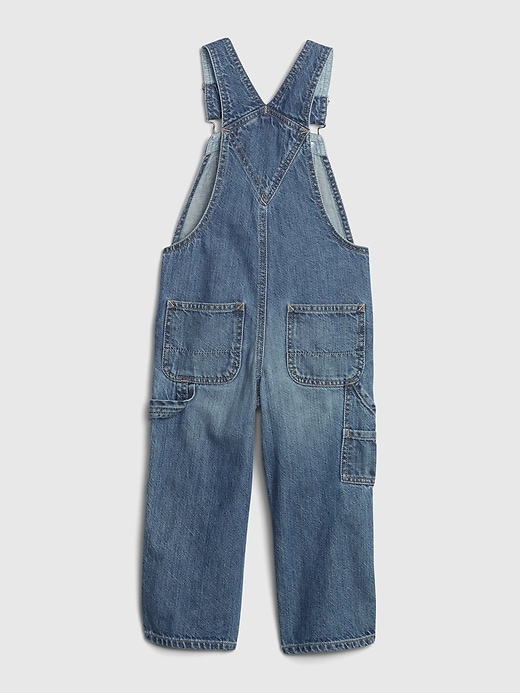 2 of 8 showing, with the color medium wash of product Toddler Denim Overalls with Washwell™