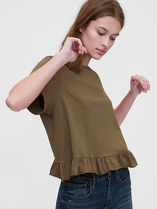 View large product image 1 of 1. Vintage Ruffle Sleeve T-Shirt