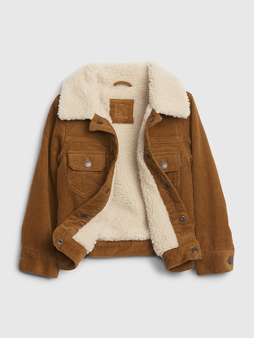 Image number 3 showing, Toddler Sherpa Lined Cord Jacket